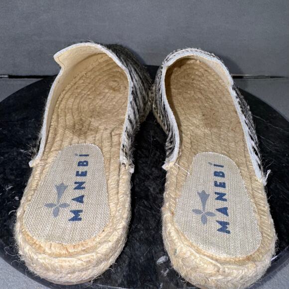Manebi Zebra Print Calf Hair/Leather Mules Flats Women's Size 37 / 6 US - Picture 4 of 6
